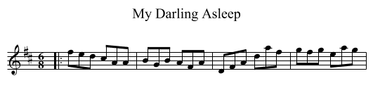 My Darling Asleep - staff notation
