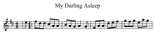 My Darling Asleep - staff notation
