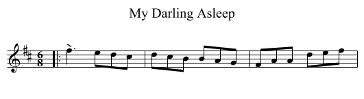 My Darling Asleep - staff notation
