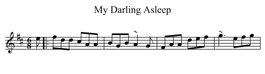 My Darling Asleep - staff notation