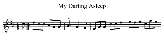 My Darling Asleep - staff notation