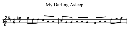 My Darling Asleep - staff notation