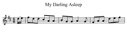 My Darling Asleep - staff notation