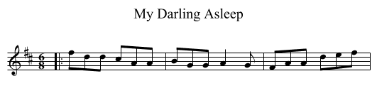 My Darling Asleep - staff notation