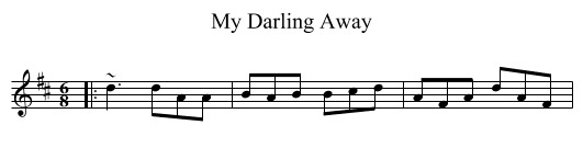 My Darling Away - staff notation