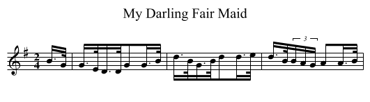 My Darling Fair Maid - staff notation