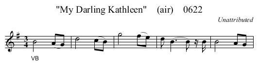 My Darling Kathleen    (air)    0622 - staff notation