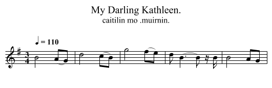 My Darling Kathleen. - staff notation