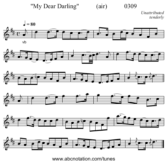 My Dear Darling           (air)           0309 - staff notation