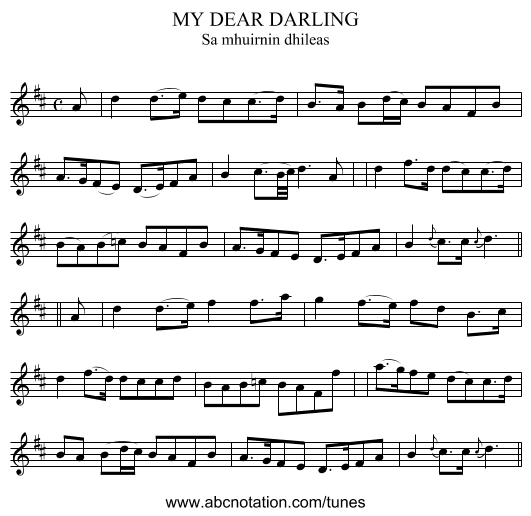 MY DEAR DARLING - staff notation