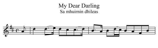 My Dear Darling - staff notation