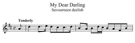 My Dear Darling - staff notation