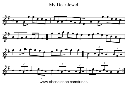 My Dear Jewel - staff notation