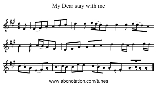 My Dear stay with me - staff notation