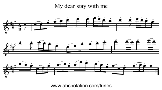 My dear stay with me - staff notation
