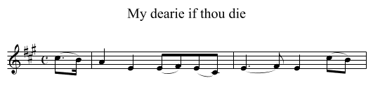 My dearie if thou die - staff notation