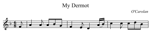 My Dermot - staff notation
