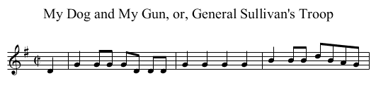 My Dog and My Gun, or, General Sullivan's Troop - staff notation