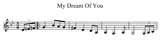 My Dream Of You - staff notation