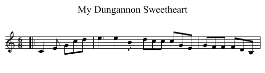 My Dungannon Sweetheart - staff notation