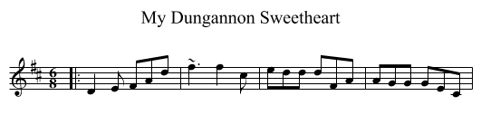 My Dungannon Sweetheart - staff notation