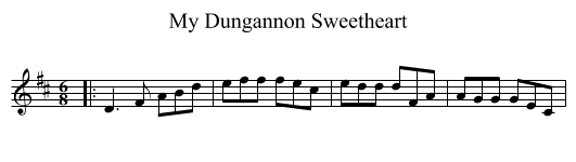 My Dungannon Sweetheart - staff notation