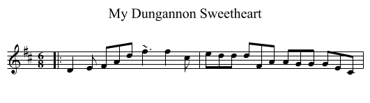 My Dungannon Sweetheart - staff notation