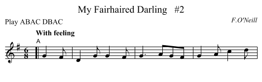 My Fairhaired Darling   #2 - staff notation