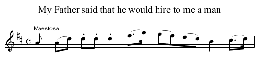 My Father said that he would hire to me a man - staff notation