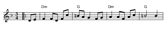 My Father's Table - staff notation