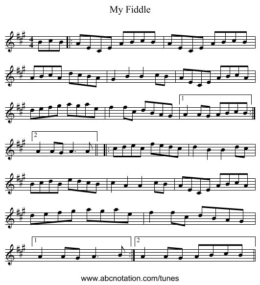 My Fiddle - staff notation