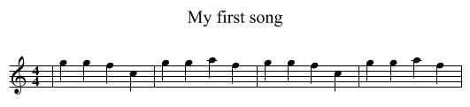 My first song - staff notation
