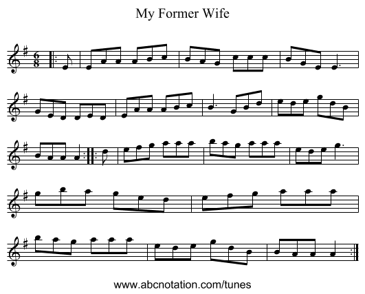 My Former Wife - staff notation