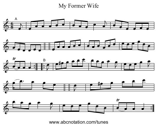 My Former Wife - staff notation