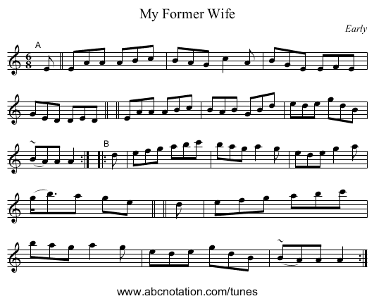 My Former Wife - staff notation