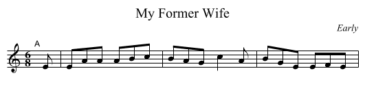 My Former Wife - staff notation