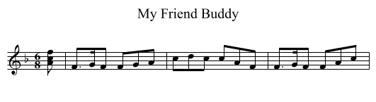 My Friend Buddy - staff notation