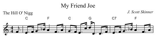 My Friend Joe - staff notation