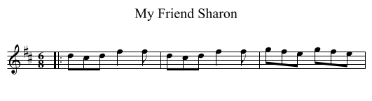 My Friend Sharon - staff notation