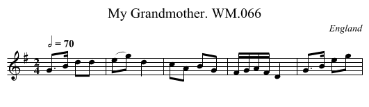My Grandmother. WM.066 - staff notation