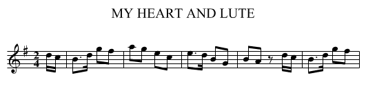 MY HEART AND LUTE - staff notation