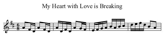 My Heart with Love is Breaking - staff notation