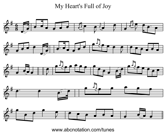 My Heart's Full of Joy - staff notation