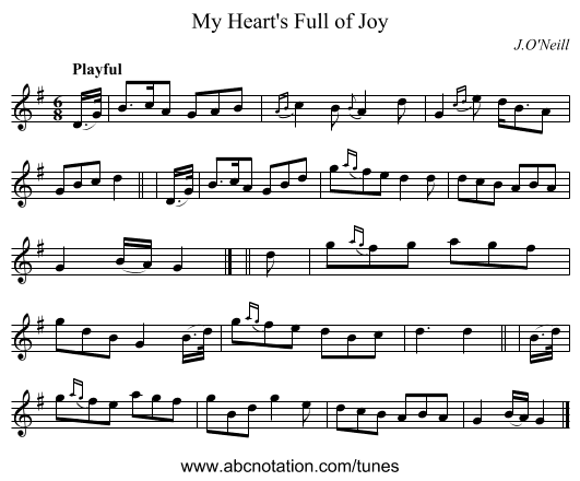 My Heart's Full of Joy - staff notation