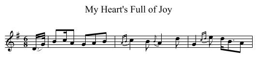 My Heart's Full of Joy - staff notation