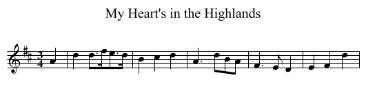 My Heart's in the Highlands - staff notation
