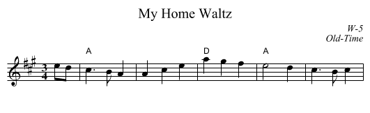 My Home Waltz - staff notation