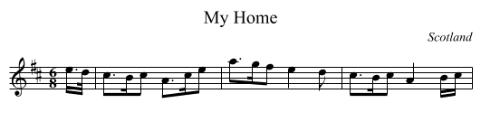 My Home - staff notation