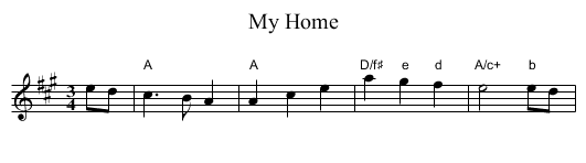 My Home - staff notation