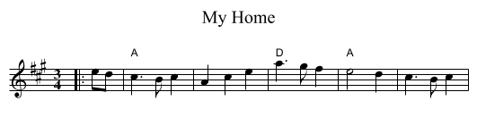 My Home - staff notation